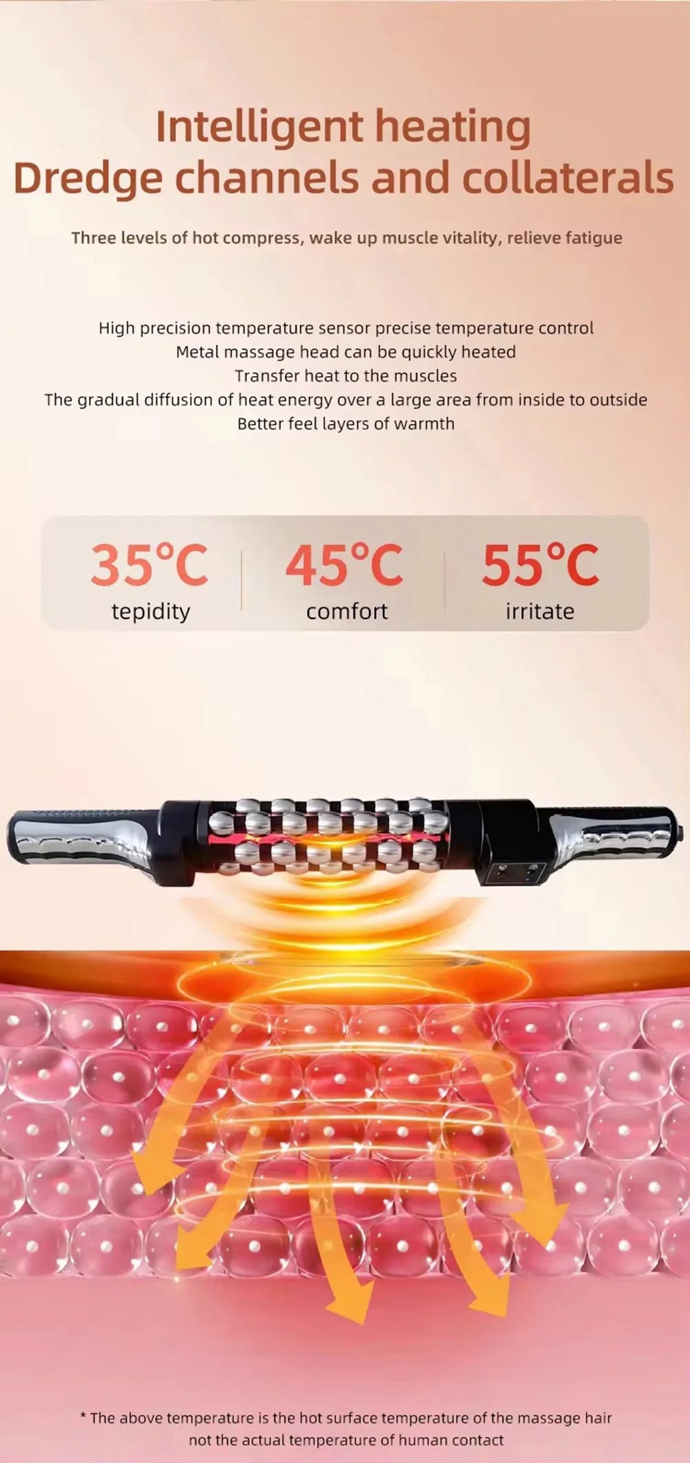 Appareil de Massage Chauffant à Lumière Rouge Relaxante