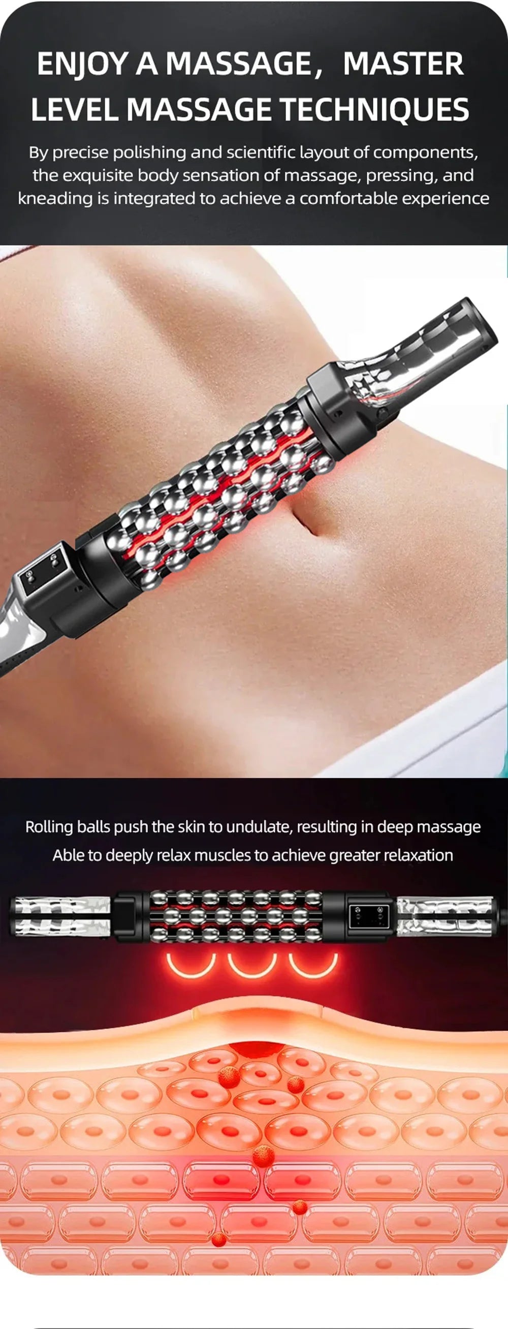 Appareil de Massage Chauffant à Lumière Rouge Relaxante